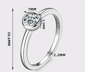 Bubble Moissanite Ring - 925 Sterling Silver 18K Rose Gold Plated Jewelry for Women