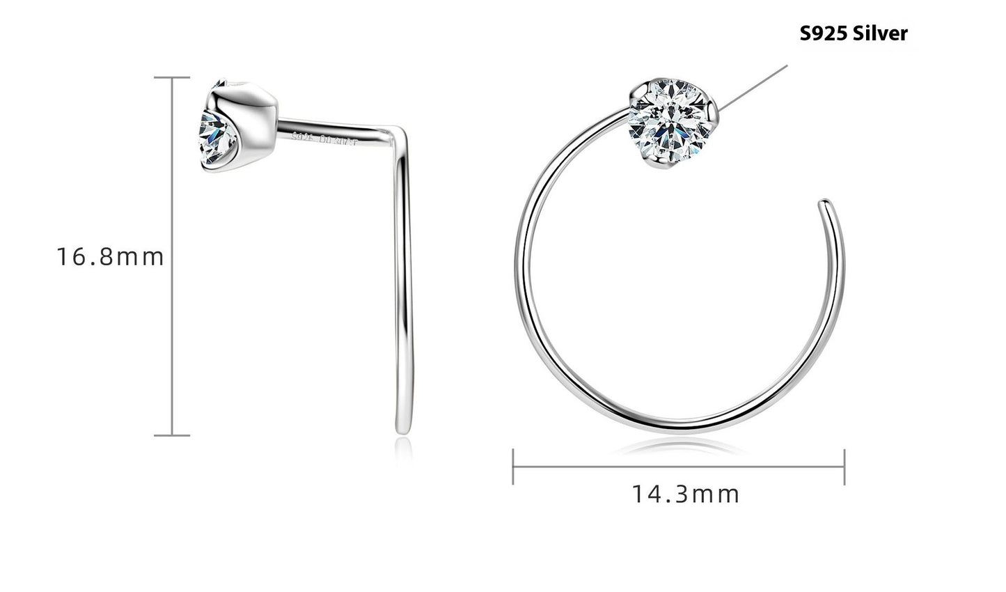S925 Sterling Silver Four Prong D-Color Moissanite Stud Earrings - Minimalist Luxury