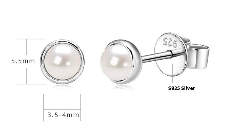 S925 Sterling Silver Freshwater Pearl Bubble Stud Earrings - Hypoallergenic Pearl Studs