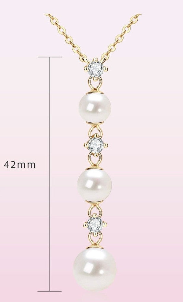 Natural Freshwater Pearl Delicate Chain Necklace - Invisible Floating Pearl Necklace