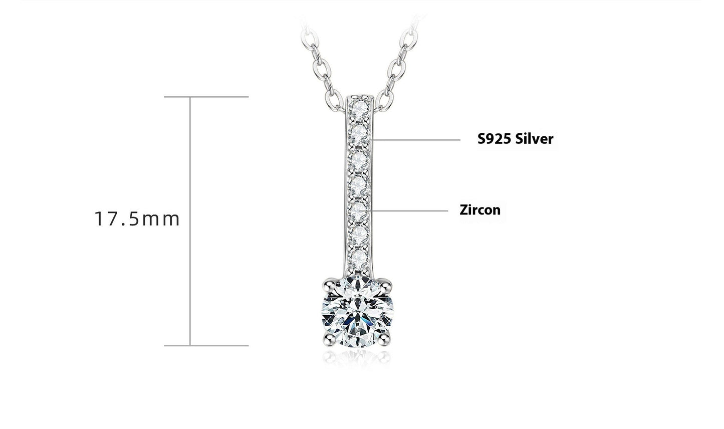 S925 Sterling Silver Moissanite Small Waist Collarbone Chain - Minimalist Necklace