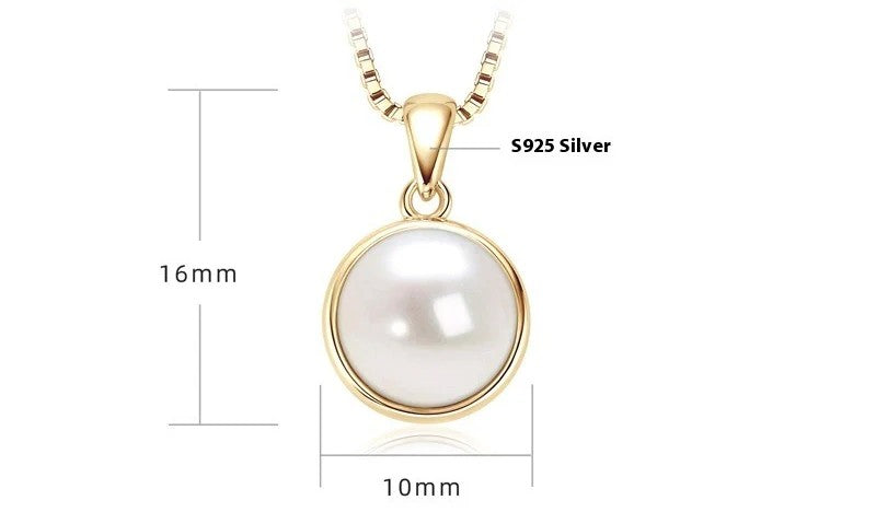 Natural Freshwater Pearl Bubble Pendant Necklace - Sterling Silver Chain