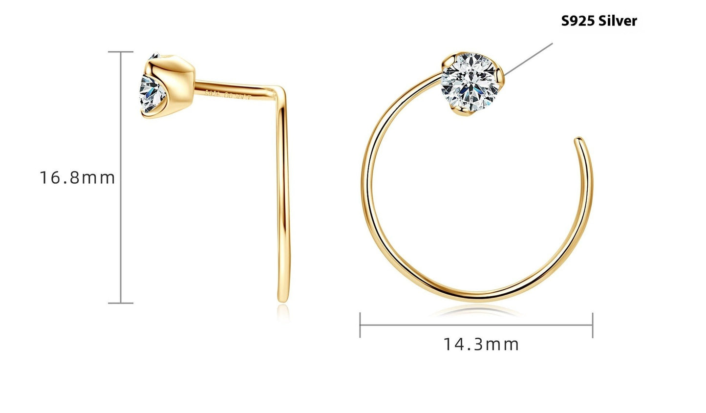 S925 Sterling Silver Four Prong D-Color Moissanite Stud Earrings - Minimalist Luxury