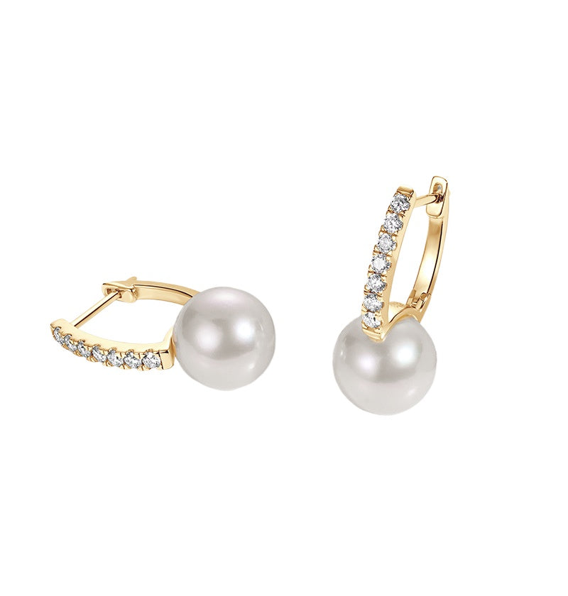 Natural Freshwater Pearl Stud Earrings - Sterling Silver for Women