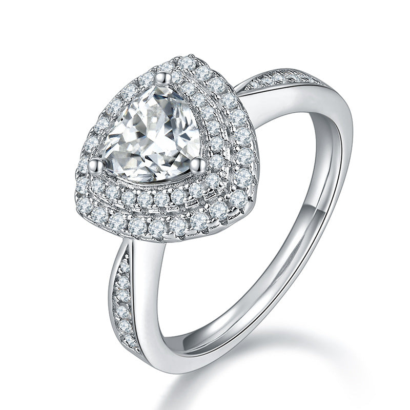 1 Carat Moissanite Wedding Ring - 925 Sterling Silver Engagement Ring for Women