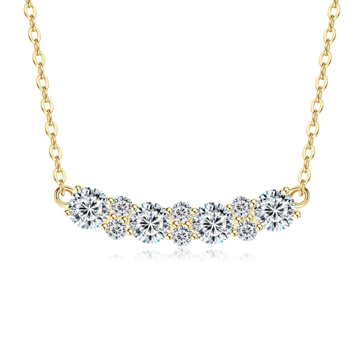 Moissanite Smile Necklace - S925 Sterling Silver Collarbone Chain for Women