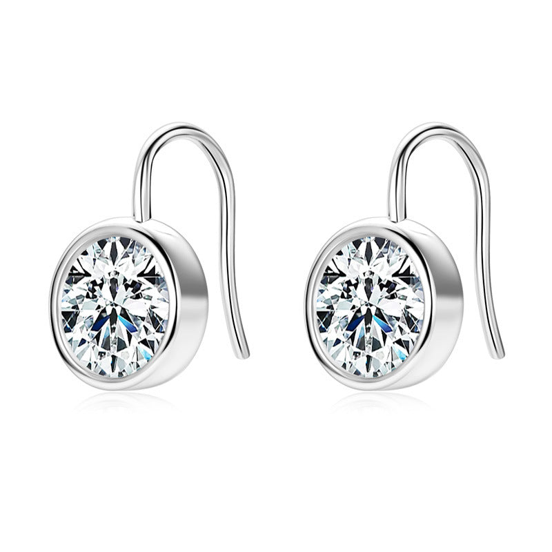 S925 Sterling Silver 2 Carat D-Color Moissanite Stud Earrings - Minimalist Design