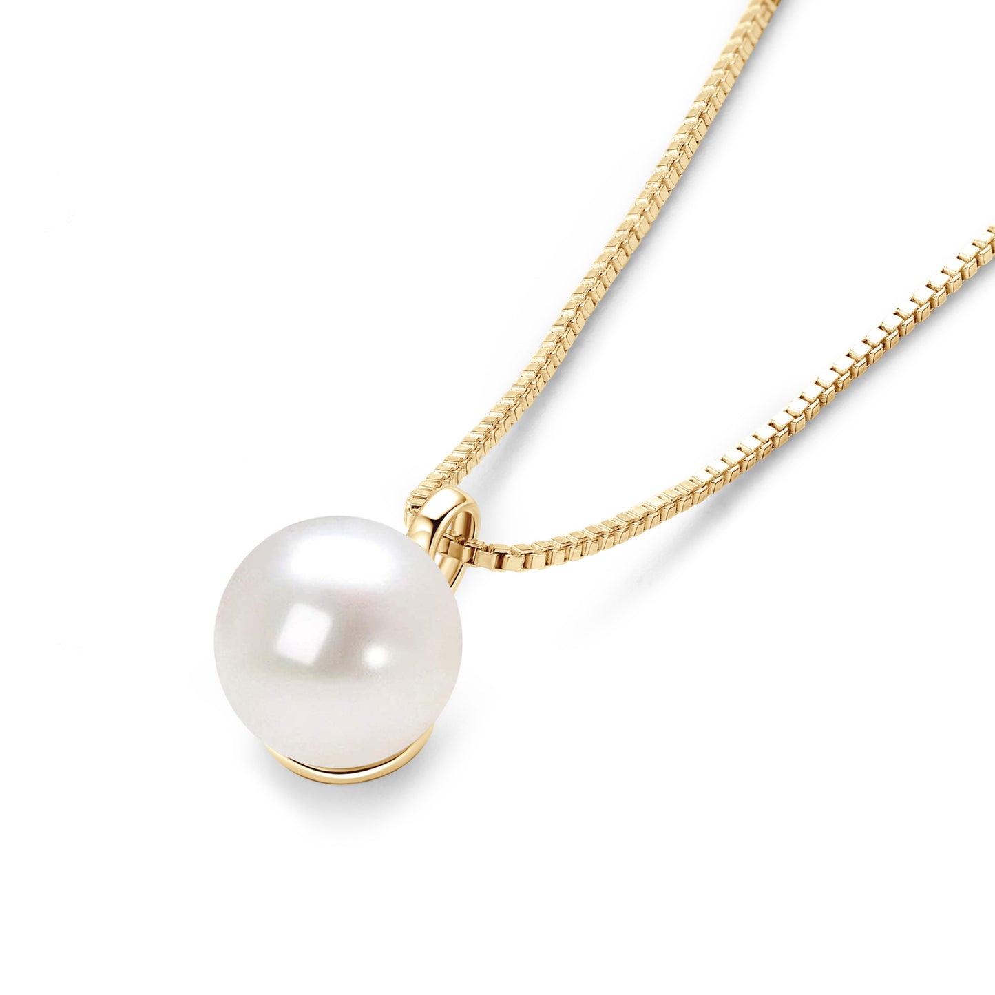 S925 Sterling Silver Natural Freshwater Pearl Necklace - Dual Color Options Single Pearl Pendant