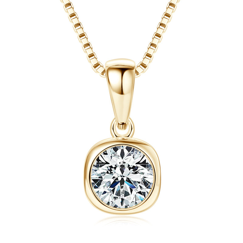 Moissanite Hearts & Arrows Necklace - 925 Sterling Silver Delicate Chain for Women