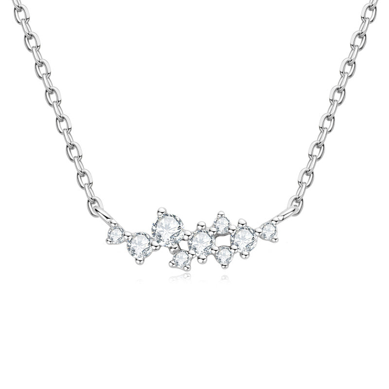 Sterling Silver Bohemian Moissanite Choker Necklace - Free-Spirited Layering Chain