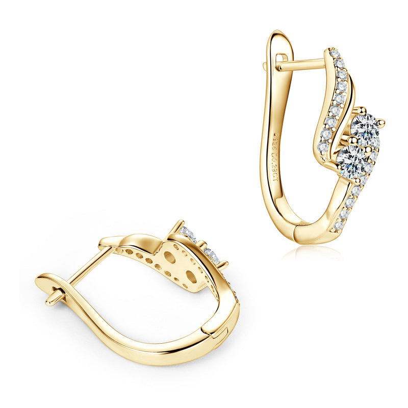 S925 Sterling Silver Moissanite Twist Earrings - Trendy Retro Drop Earrings for Women