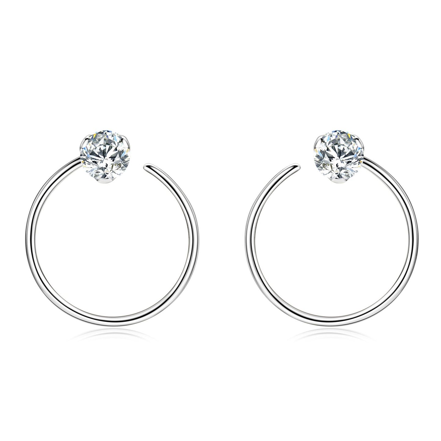 S925 Sterling Silver Four Prong D-Color Moissanite Stud Earrings - Minimalist Luxury