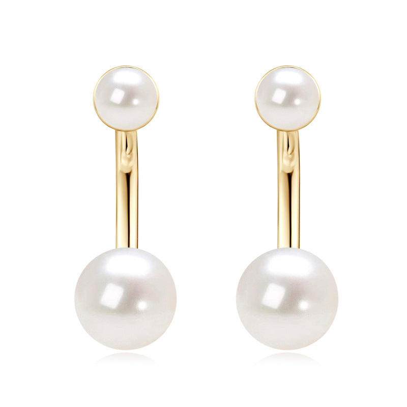 Convertible Natural Freshwater Pearl Stud Earrings - S925 Sterling Silver 2-in-1 Design