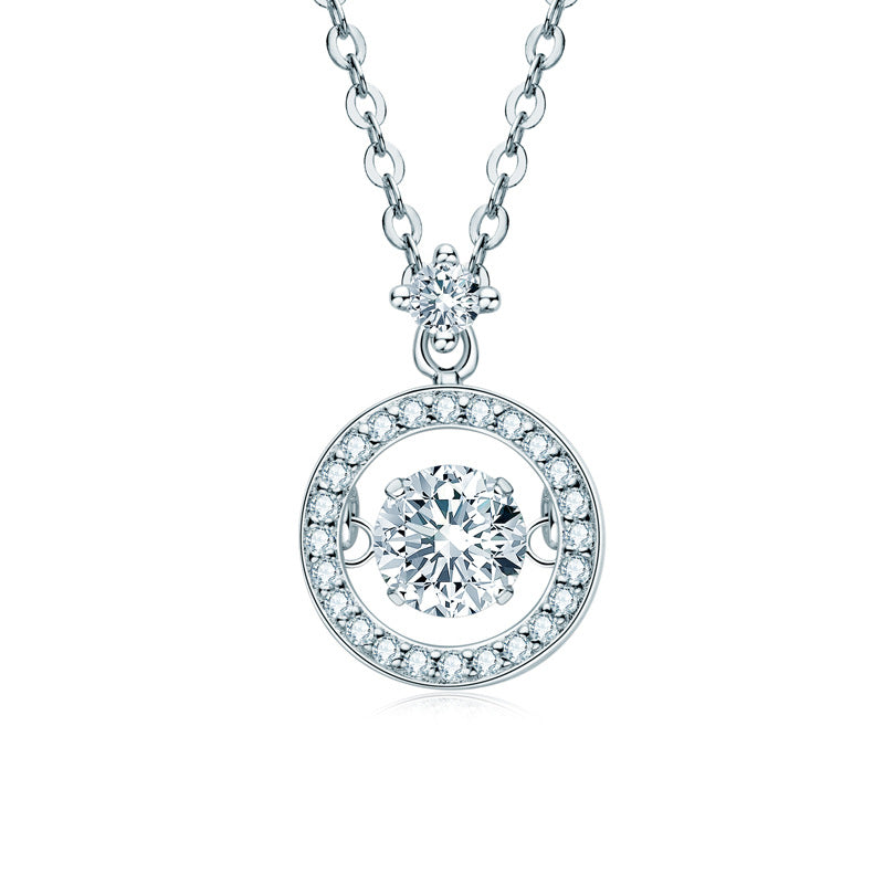 Dancing Dress Pendant Necklace - S925 Sterling Silver Charm Necklace