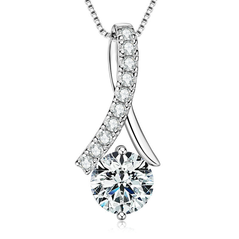 3 Carat Moissanite Pendant Necklace - S925 Sterling Silver Solitaire