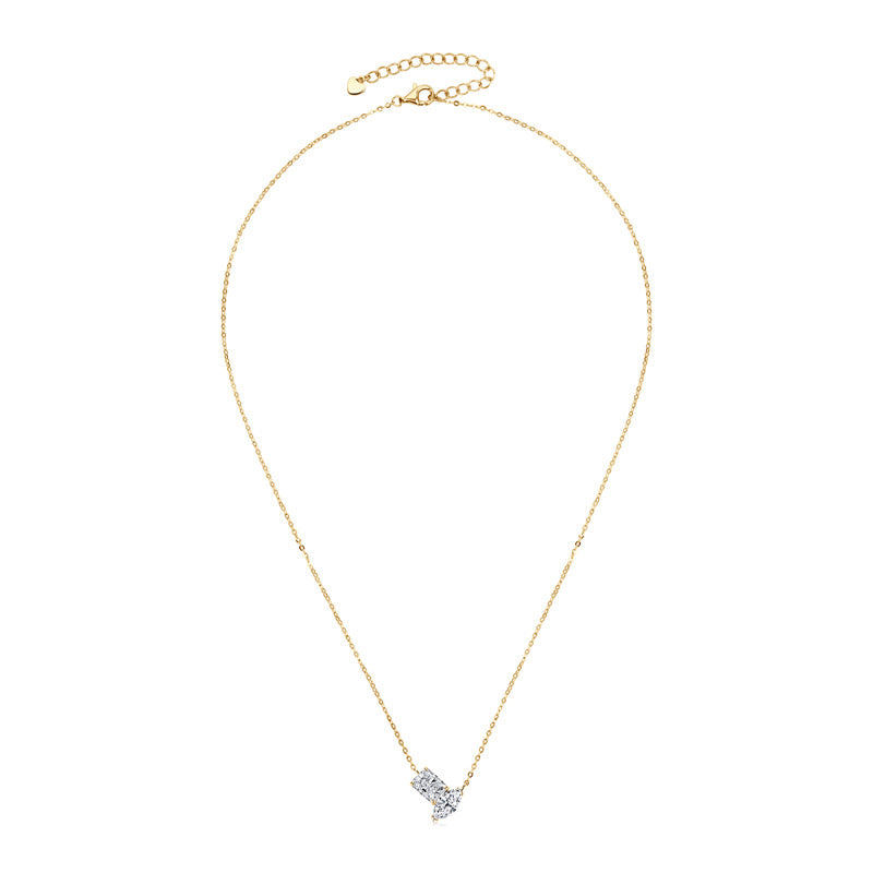 Irregular Moissanite Pendant - S925 Sterling Silver Luxury Necklace