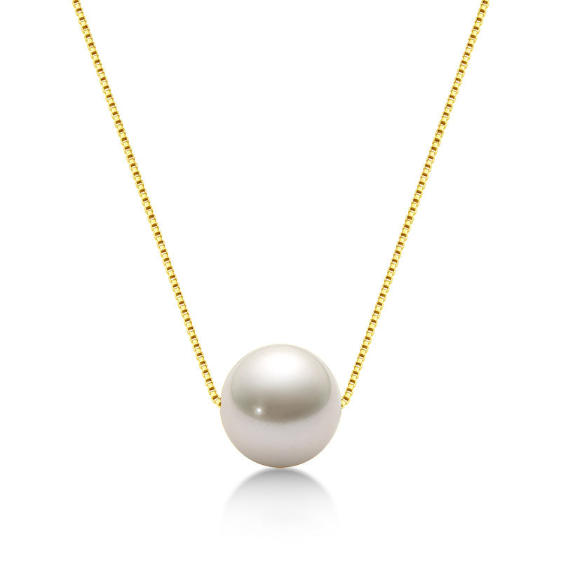 S925 Sterling Silver Freshwater Pearl Necklace - Minimalist Single Pearl Pendant