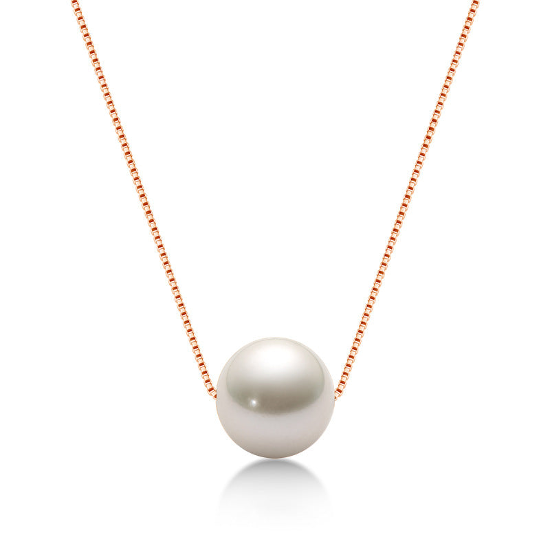 S925 Sterling Silver Freshwater Pearl Necklace - Minimalist Single Pearl Pendant