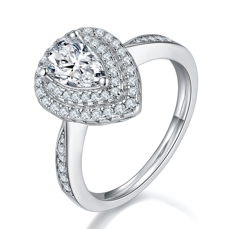 1 Carat Moissanite Wedding Ring - 925 Sterling Silver Engagement Ring for Women