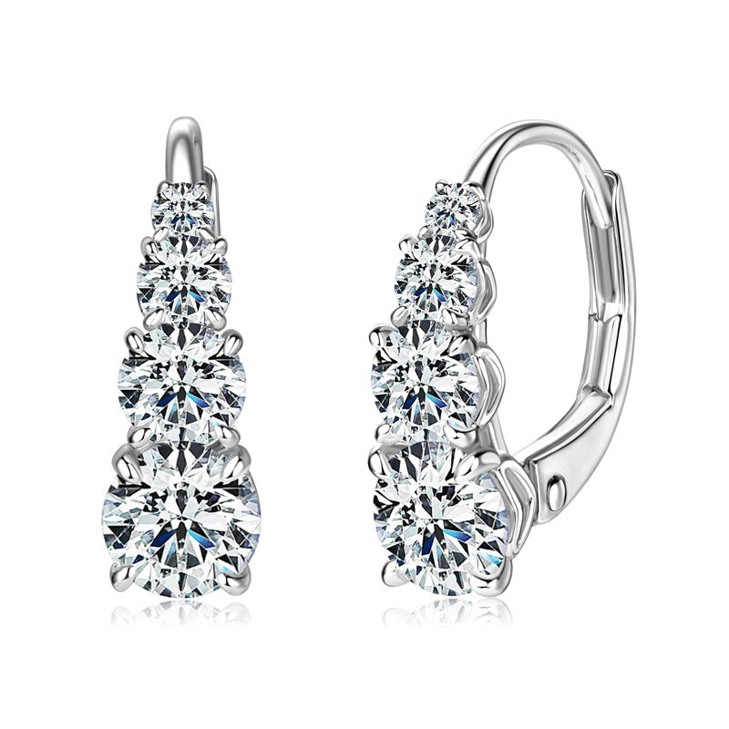 S925 Sterling Silver Meteor D Color Moissanite Earrings - Shooting Star Drop Earrings