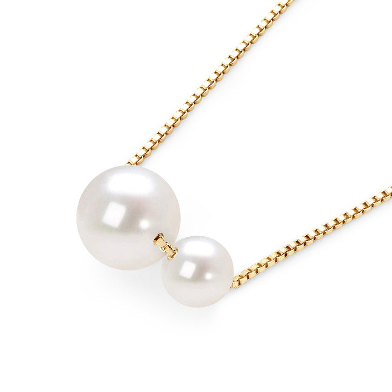 Natural Freshwater Pearl Pendant Necklace - 925 Sterling Silver Delicate Chain