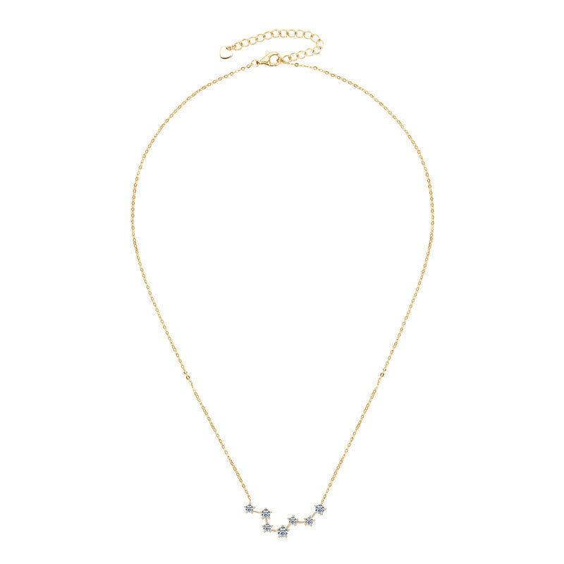 Seven Star Moissanite Pendant Necklace - 925 Sterling Silver Constellation Design for Women