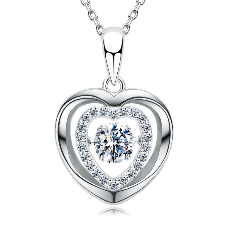 Dancing Dress Pendant Necklace - S925 Sterling Silver Charm Necklace