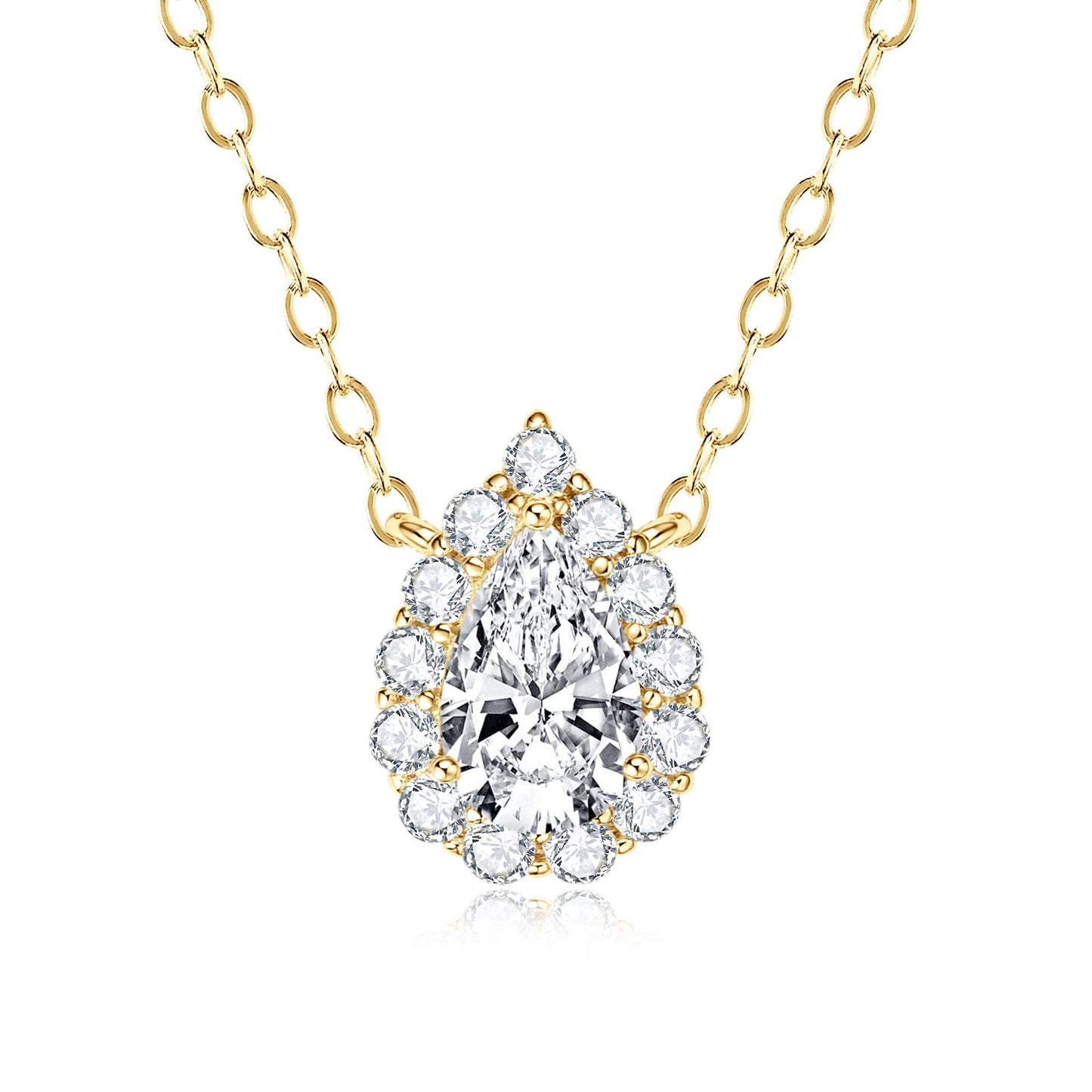 S925 Sterling Silver 1 Carat Round Moissanite Collarbone Necklace - Classic Pendant