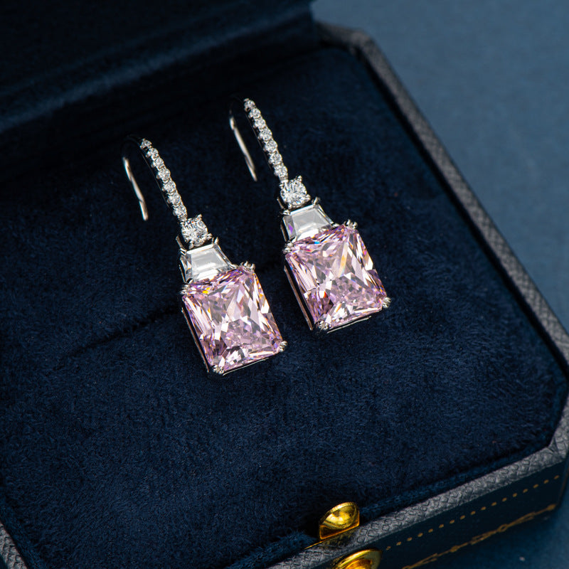 Pink Gem Stud Earrings - Fairy Style Crystal Jewelry for Women
