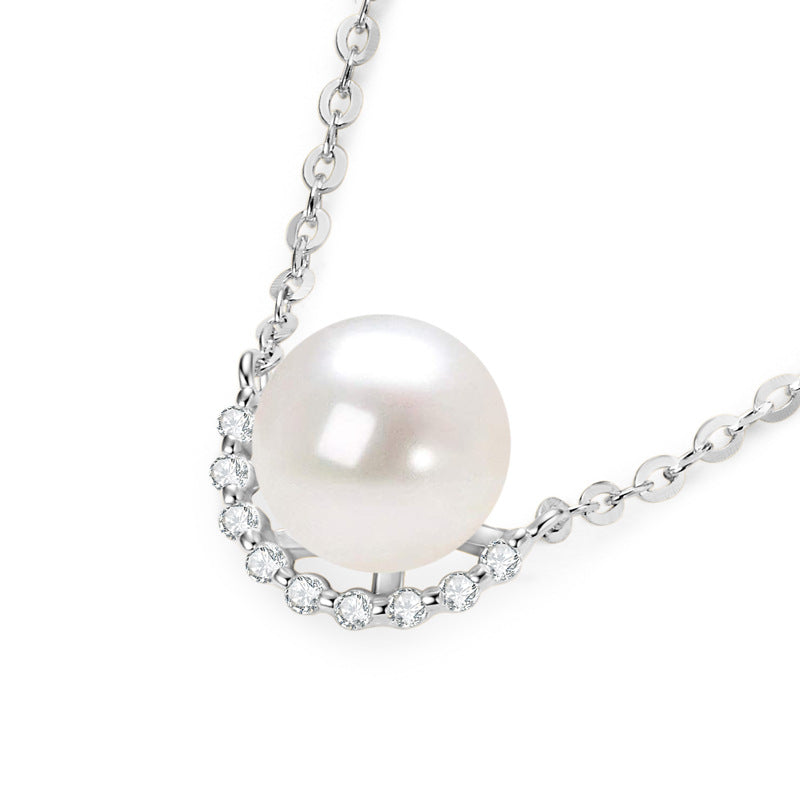 Natural Freshwater Pearl Pendant Necklace - S925 Sterling Silver Delicate Chain Necklace