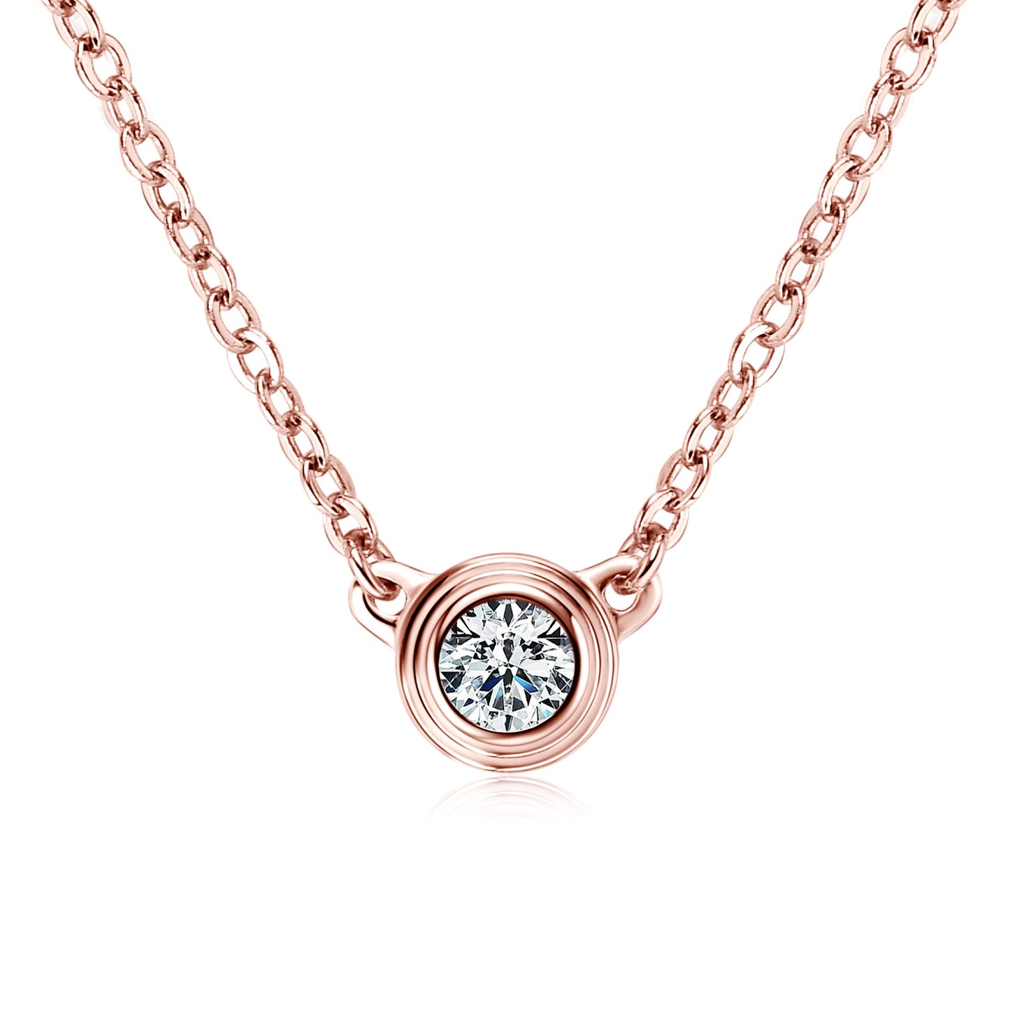 Luxury Dome Moissanite Choker Necklace - S925 Sterling Silver Rose Gold Plated
