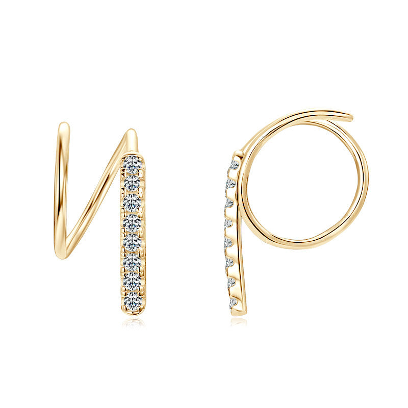 S925 Sterling Silver Rotating Moissanite Stud Earrings - Minimalist Design