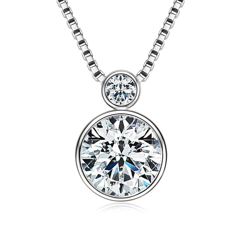 Moissanite Gourd Pendant Necklace - S925 Sterling Silver Simple Versatile Design