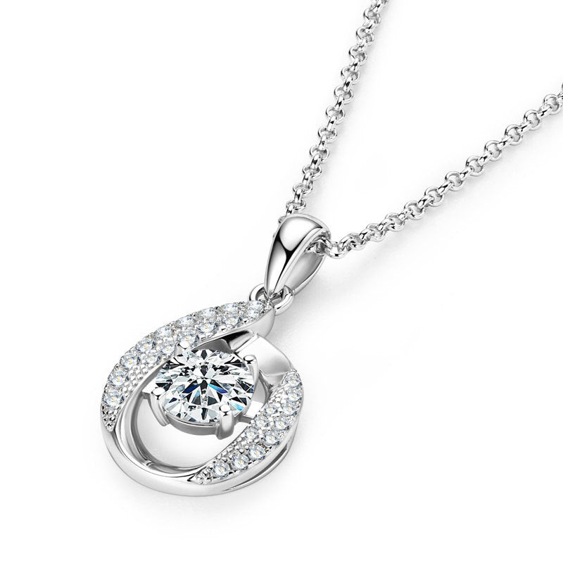 D Color Moissanite Water Drop Pendant - 925 Sterling Silver Fashion Necklace