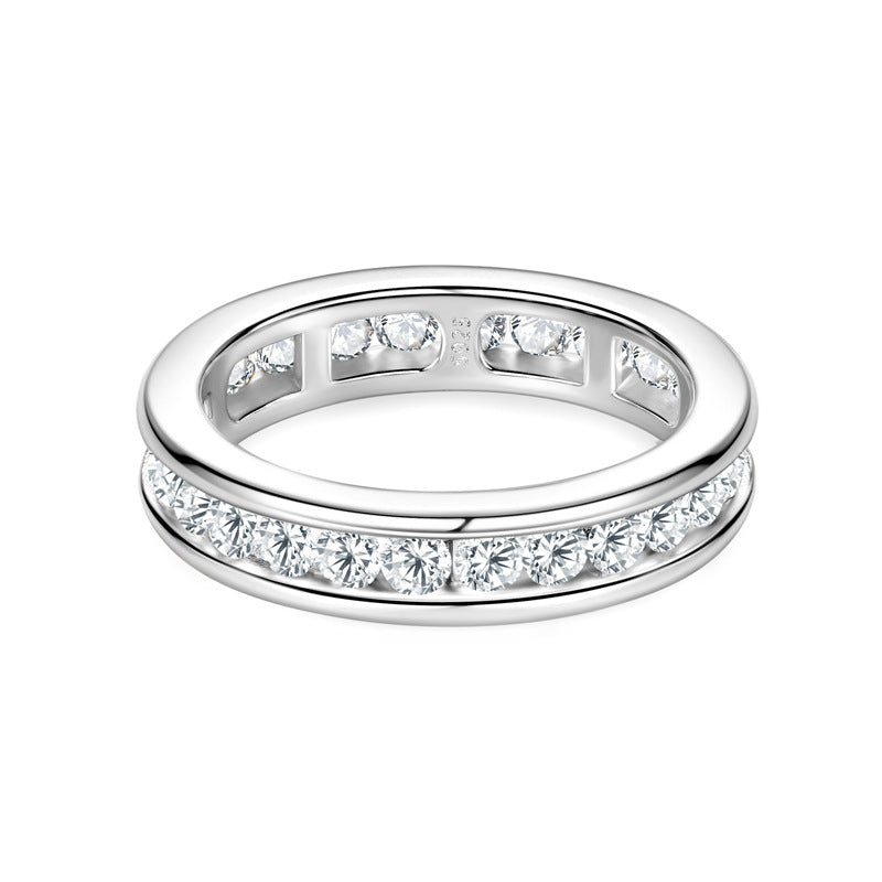 S925 Sterling Silver D Color Moissanite Ring - Eight Hearts Eight Arrows Perfect Cut