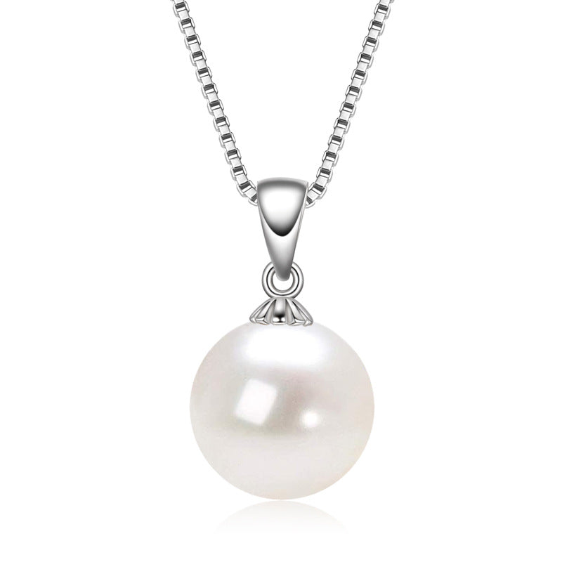 S925 Sterling Silver Light Bulb Freshwater Pearl Necklace - Creative Minimalist Gift
