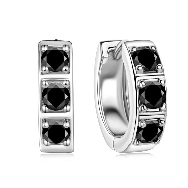 S925 Sterling Silver 18K Gold Plated Hip-Hop Moissanite Earrings - Unisex Style