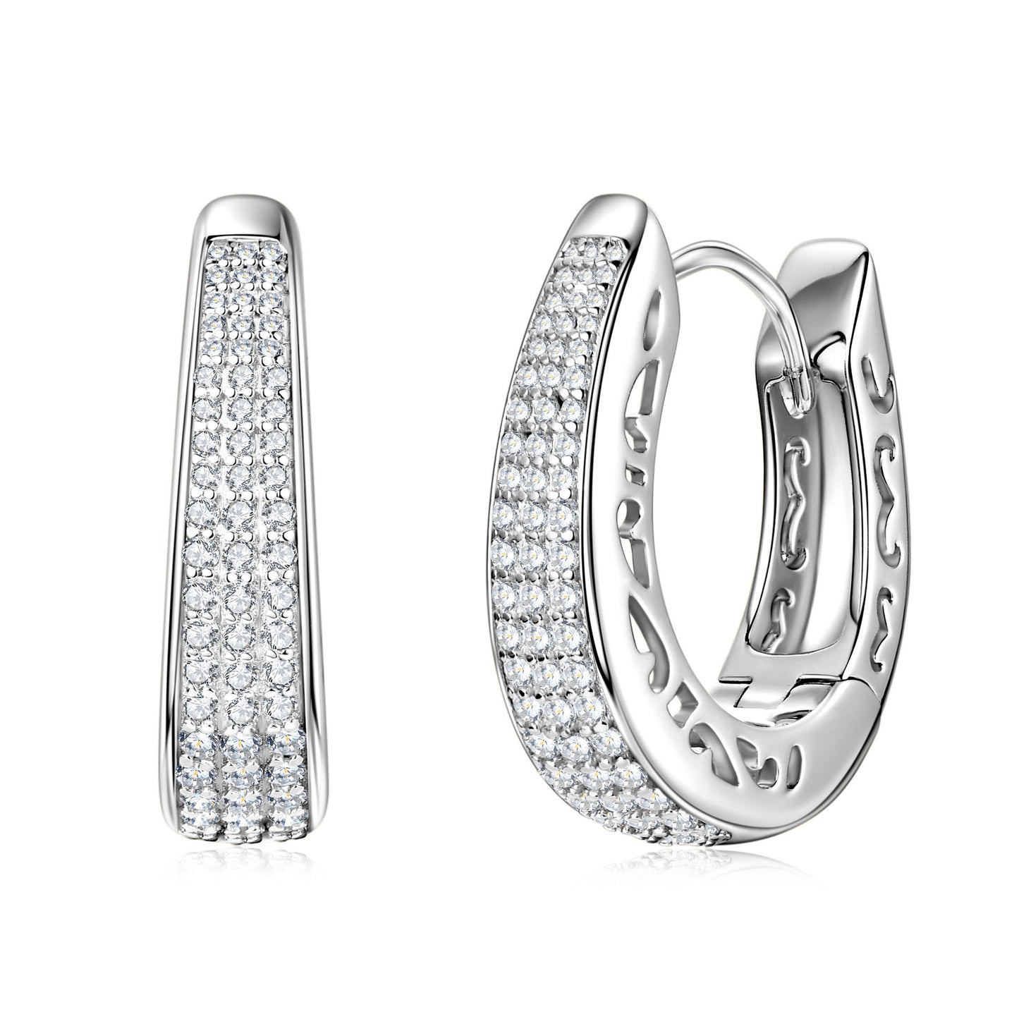 S925 Sterling Silver U-Shaped Drop Earrings - French Retro Versatile Design
