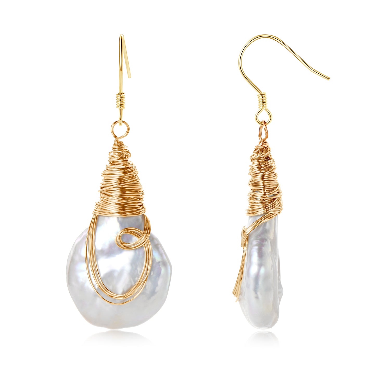S925 Sterling Silver Baroque Pearl Earrings - Vintage European Style Natural Freshwater Pearl Drops