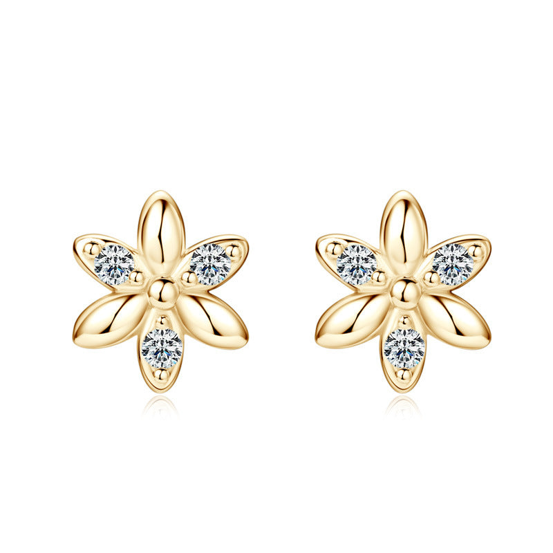 Mini Flower Moissanite Stud Earrings - S925 Sterling Silver Delicate Summer Jewelry