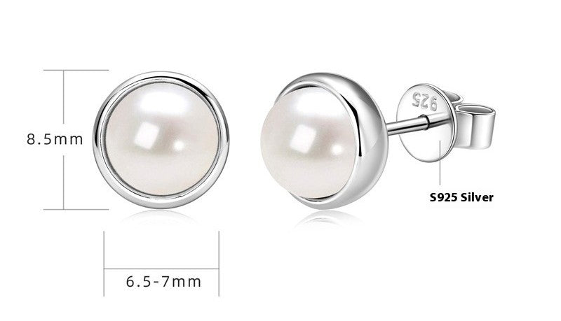 S925 Sterling Silver Freshwater Pearl Bubble Stud Earrings - Hypoallergenic Pearl Studs