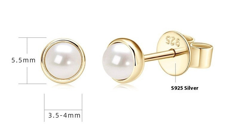 S925 Sterling Silver Freshwater Pearl Bubble Stud Earrings - Hypoallergenic Pearl Studs