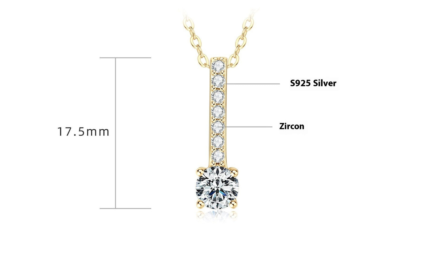 S925 Sterling Silver Moissanite Small Waist Collarbone Chain - Minimalist Necklace