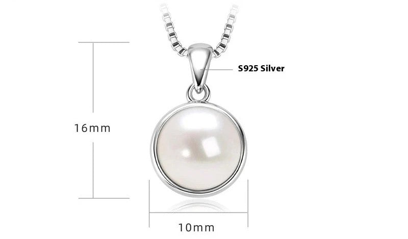 Natural Freshwater Pearl Bubble Pendant Necklace - Sterling Silver Chain