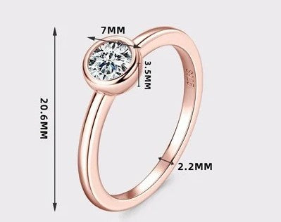 Bubble Moissanite Ring - 925 Sterling Silver 18K Rose Gold Plated Jewelry for Women