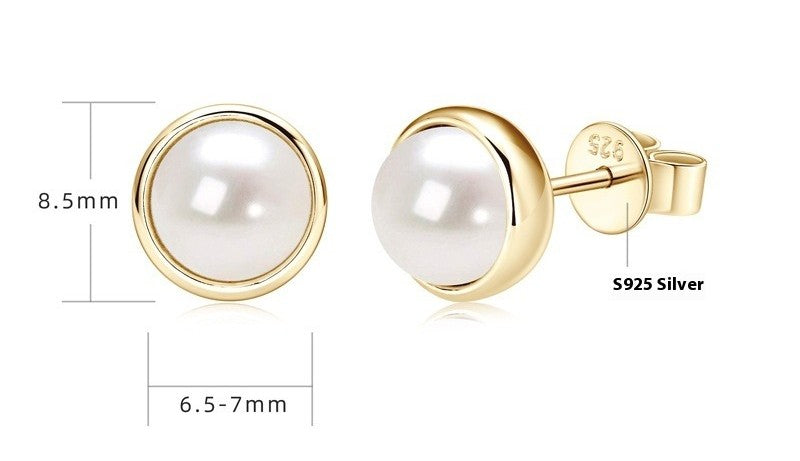 S925 Sterling Silver Freshwater Pearl Bubble Stud Earrings - Hypoallergenic Pearl Studs