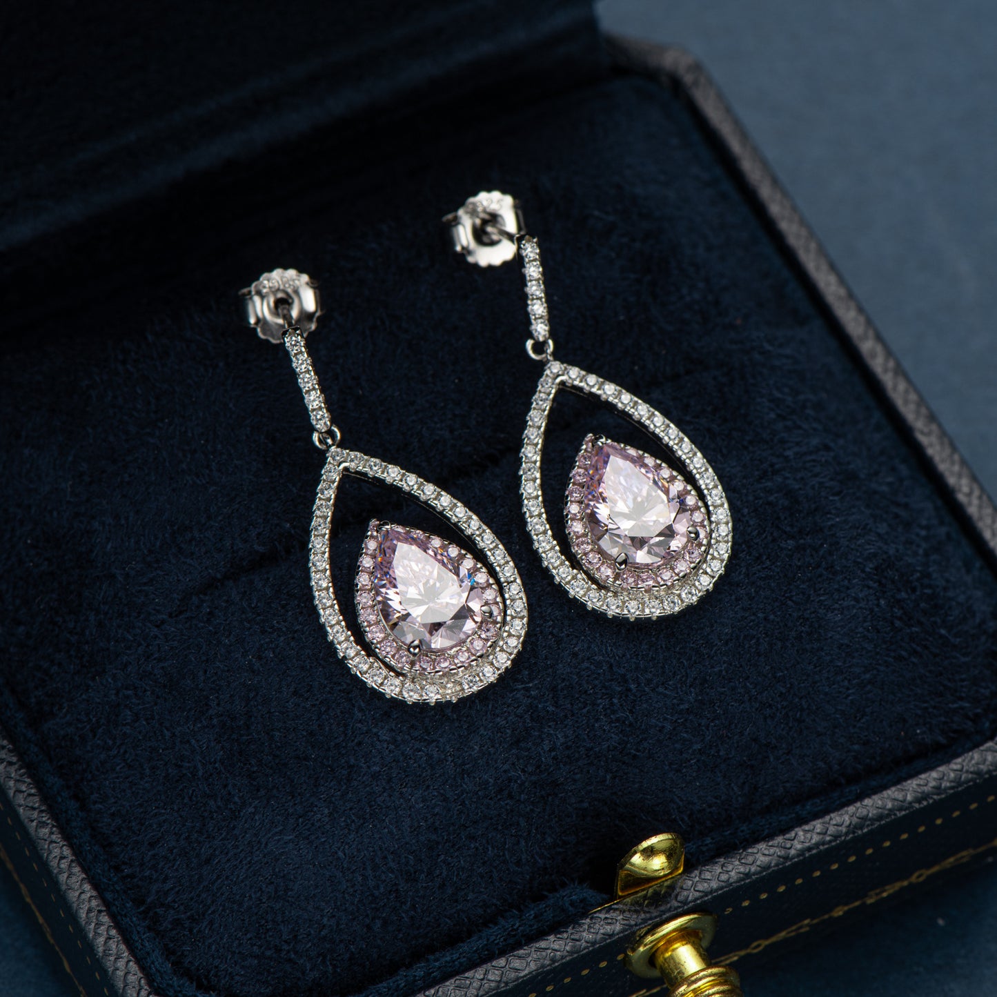 Pink Gem Stud Earrings - Fairy Style Crystal Jewelry for Women