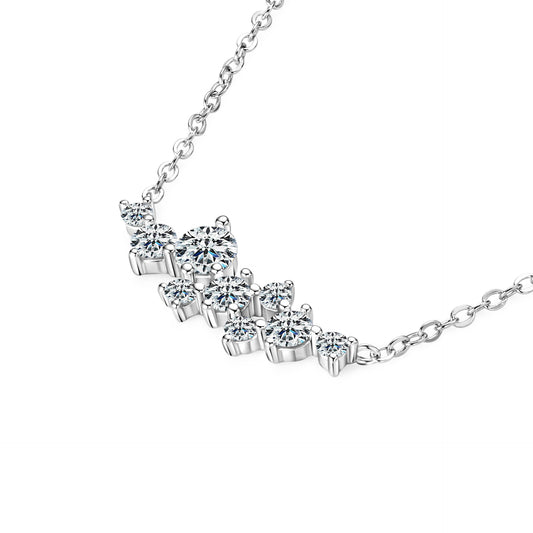 Irregular Moissanite Choker Necklace - Sterling Silver for Women