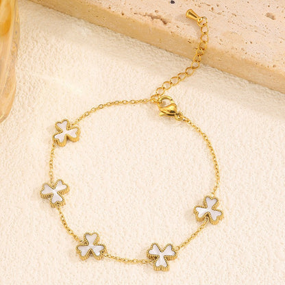 Clover Necklace and Bracelet Set - Matching Jewelry Set