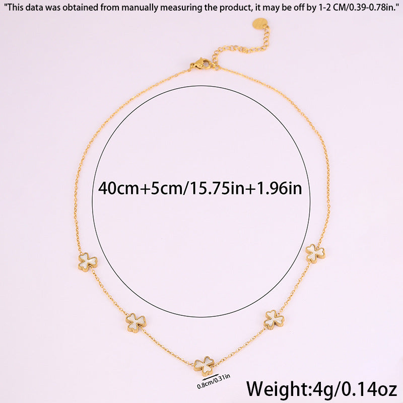Clover Necklace and Bracelet Set - Matching Jewelry Set